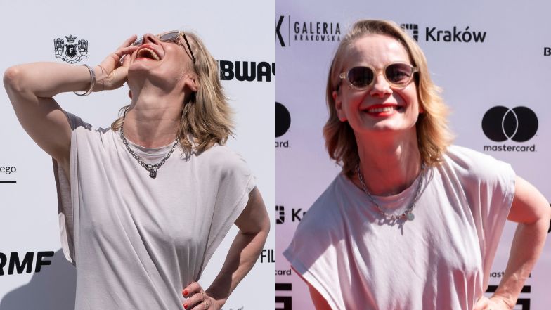 Magdalena Cielecka podbija festiwal Off Camera w białej sukience