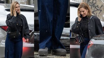 TYLKO NA PUDELKU: Marta Nawrocka w oryginalnych śniegowcach załatwia sprawy na mieście w asyście ochrony (ZDJĘCIA)