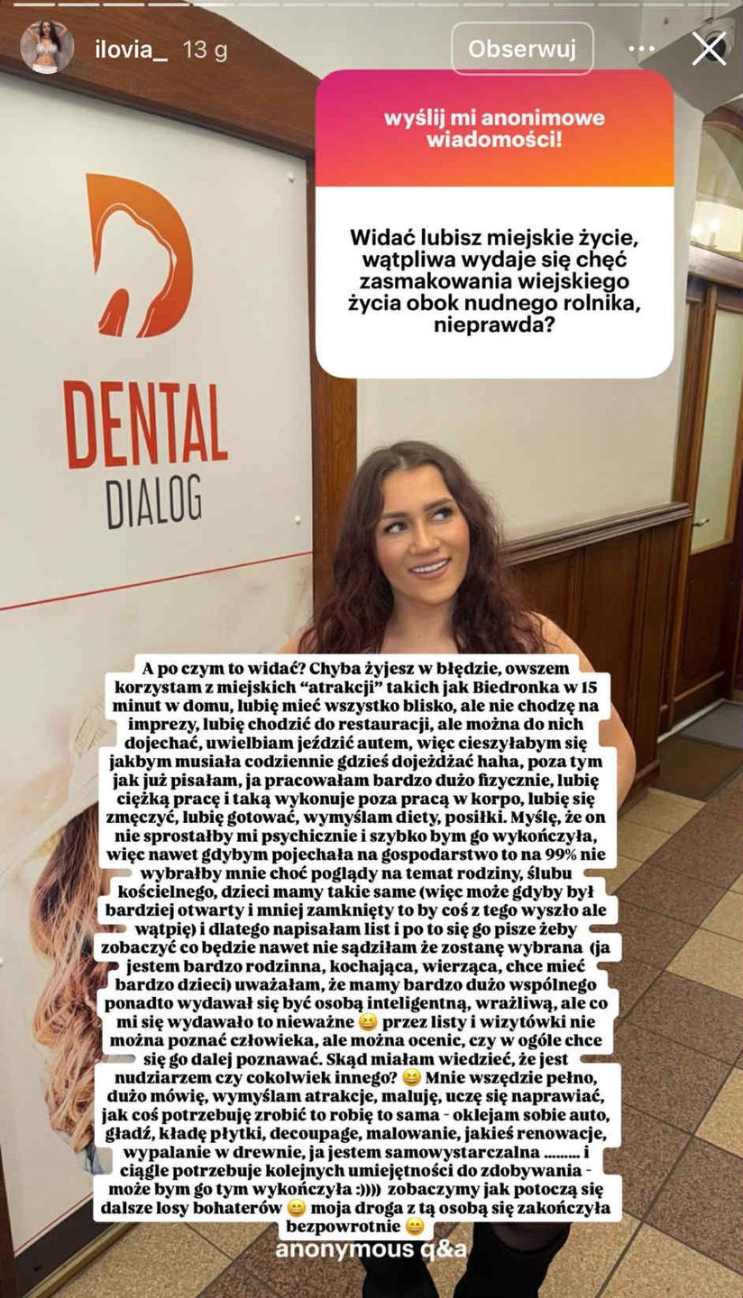 Oliwia z "Rolnik szuka żony" skomentowała decyzję Gabriela