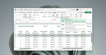 Microsoft Excel: jak zablokować wiersz?