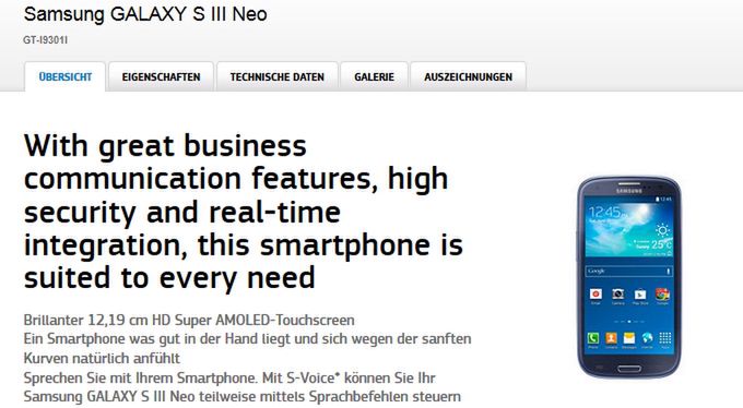 Samsung w dobrej formie, czyli europejski Galaxy S III Neo nadchodzi 2
