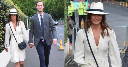 Skromna Pippa Middleton z mężem na Wimbledonie (ZDJĘCIA)