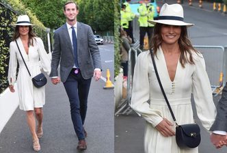 Skromna Pippa Middleton z mężem na Wimbledonie (ZDJĘCIA)