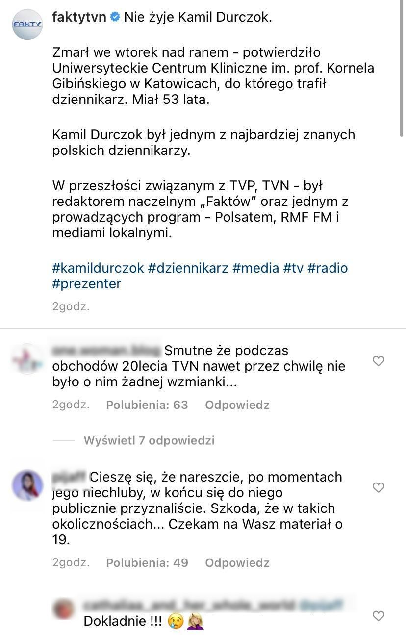 Kamil Durczok żegnany w "Faktach"
