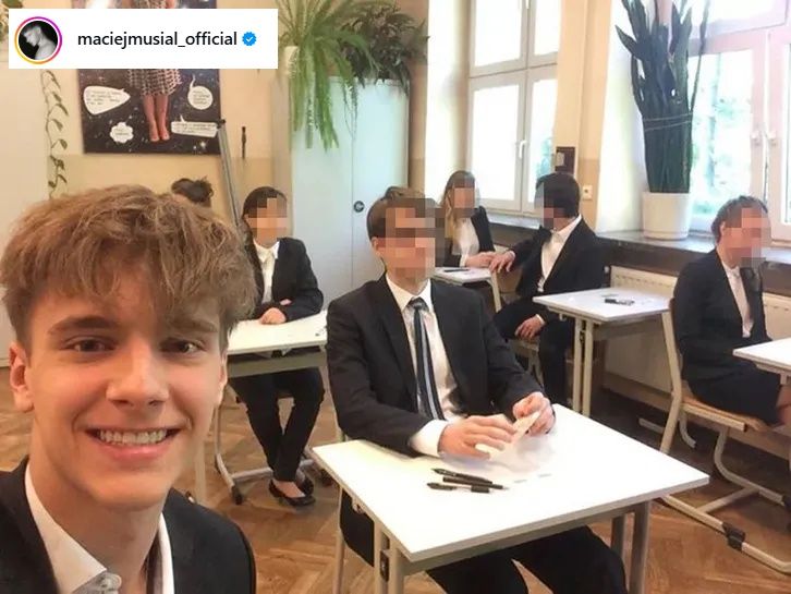 Maciej Musiał podczas matury