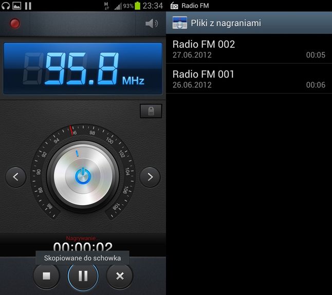 Galaxy S III - radio z funkcją nagrywania