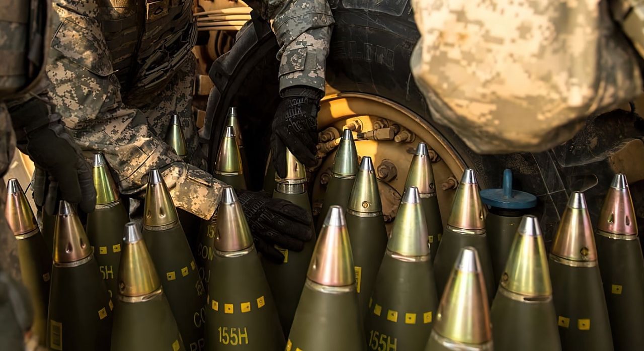 155mm caliber artillery shells.