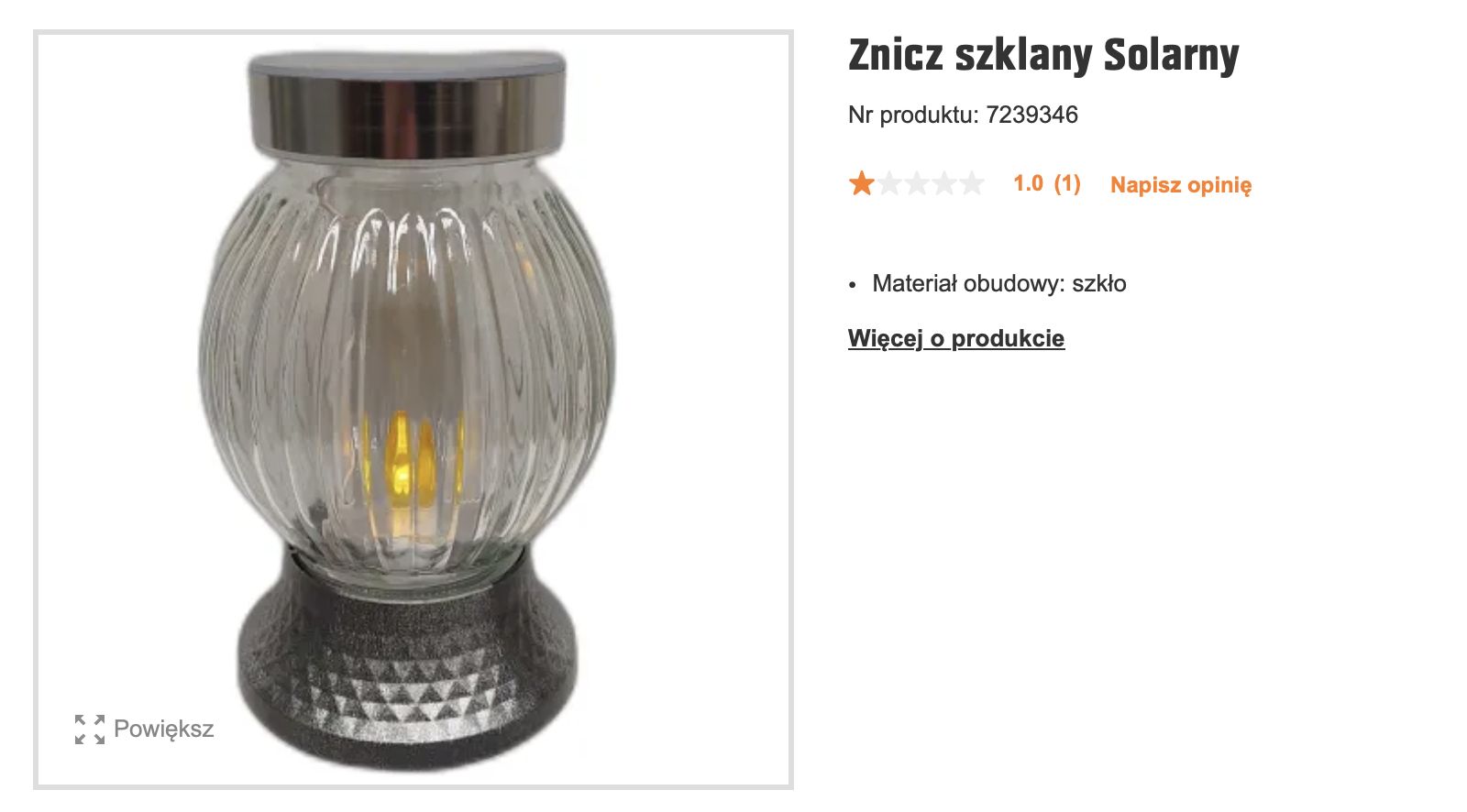 Znicz solarny w Obi