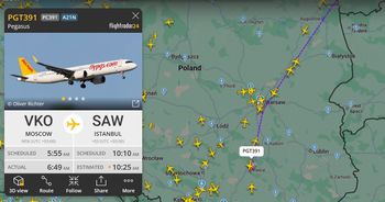 Samoloty cywilne z Moskwy leciały przez Polskę. Mimo zamkniętej strefy