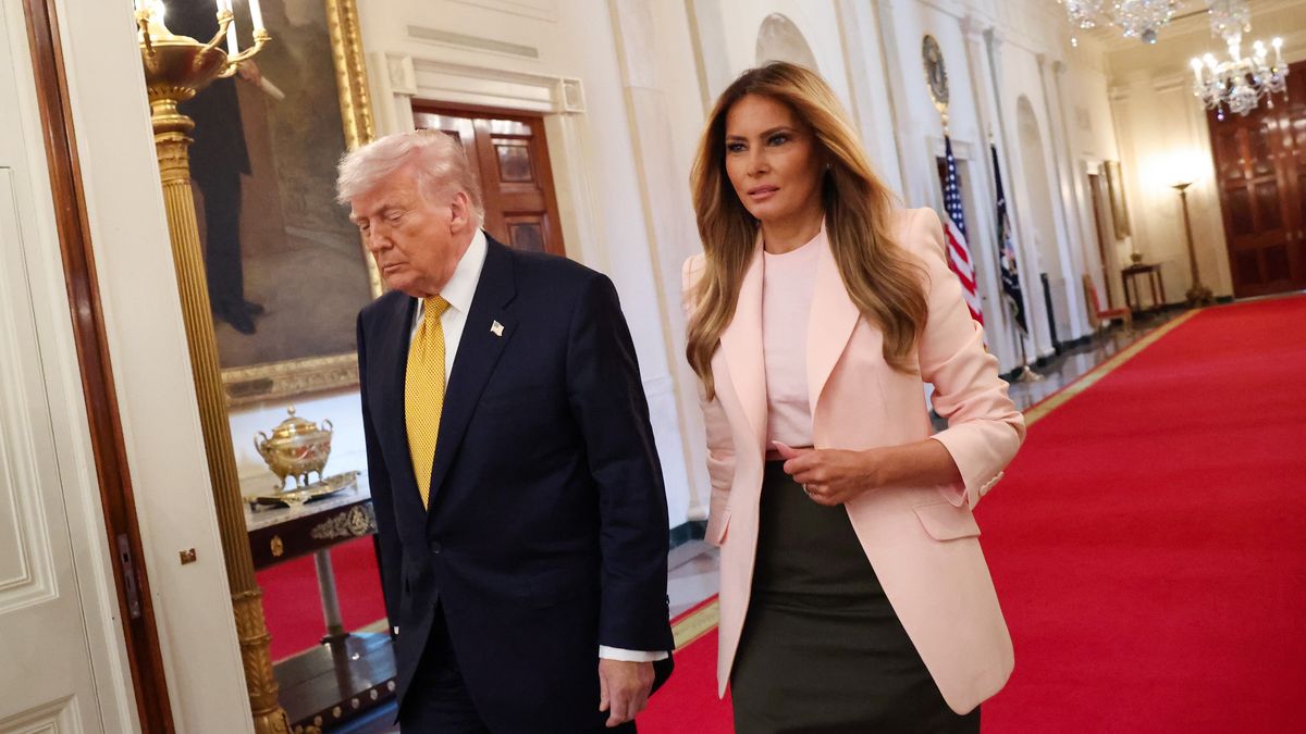 President Trump And First Lady Melania Trump Host Military Mother's Day Event At The White House
WASHINGTON, DC - MAY 06: U.S. President Donald Trump and first lady Melania Trump walk from the Cross Hall as they arrive for a military mothers celebration in the East Room of the White House on May 6, 2026 in Washington, DC. President Trump and the first lady honored America's military mothers at the event ahead of Mother's Day.  (Photo by Anna Moneymaker/Getty Images)
Anna Moneymaker