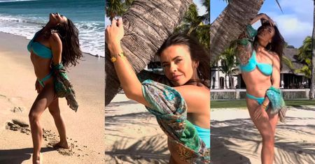 Ponętna Edyta Herbuś wygina się na plaży i przytula palmę z okazji walentynek. "Pozwól się ukochać"
