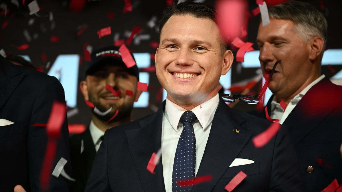 Konwencja S?awomira Mentzena
31.08.2024 Warszawa. Konwencja kandydata Konfederacji w wyborach na Prezydenta RP w 2025 roku, Slawomira Mentzena.
Fot: Oleg Marusic/REPORTER
N/z: Slawomir Mentzen
Oleg Marusic/REPORTER