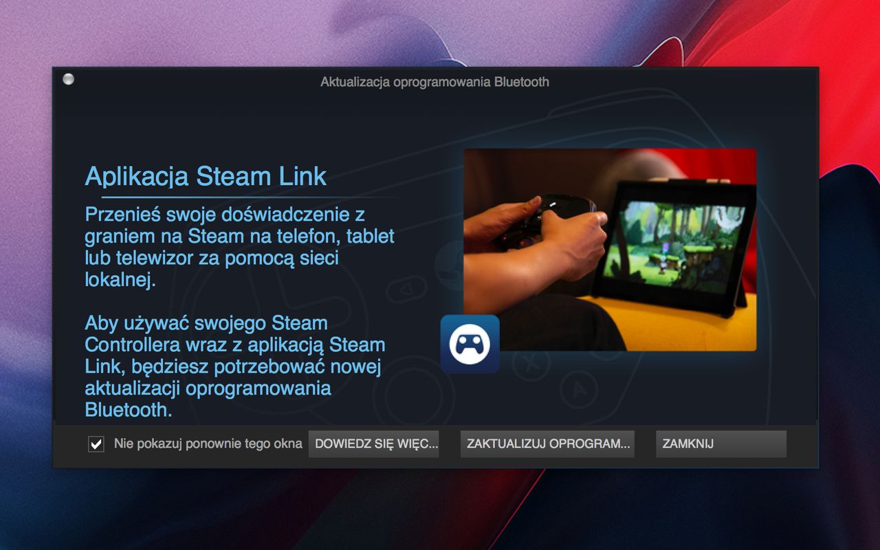 Użytkowników Steam Controllera przywitał dziś taki komunikat