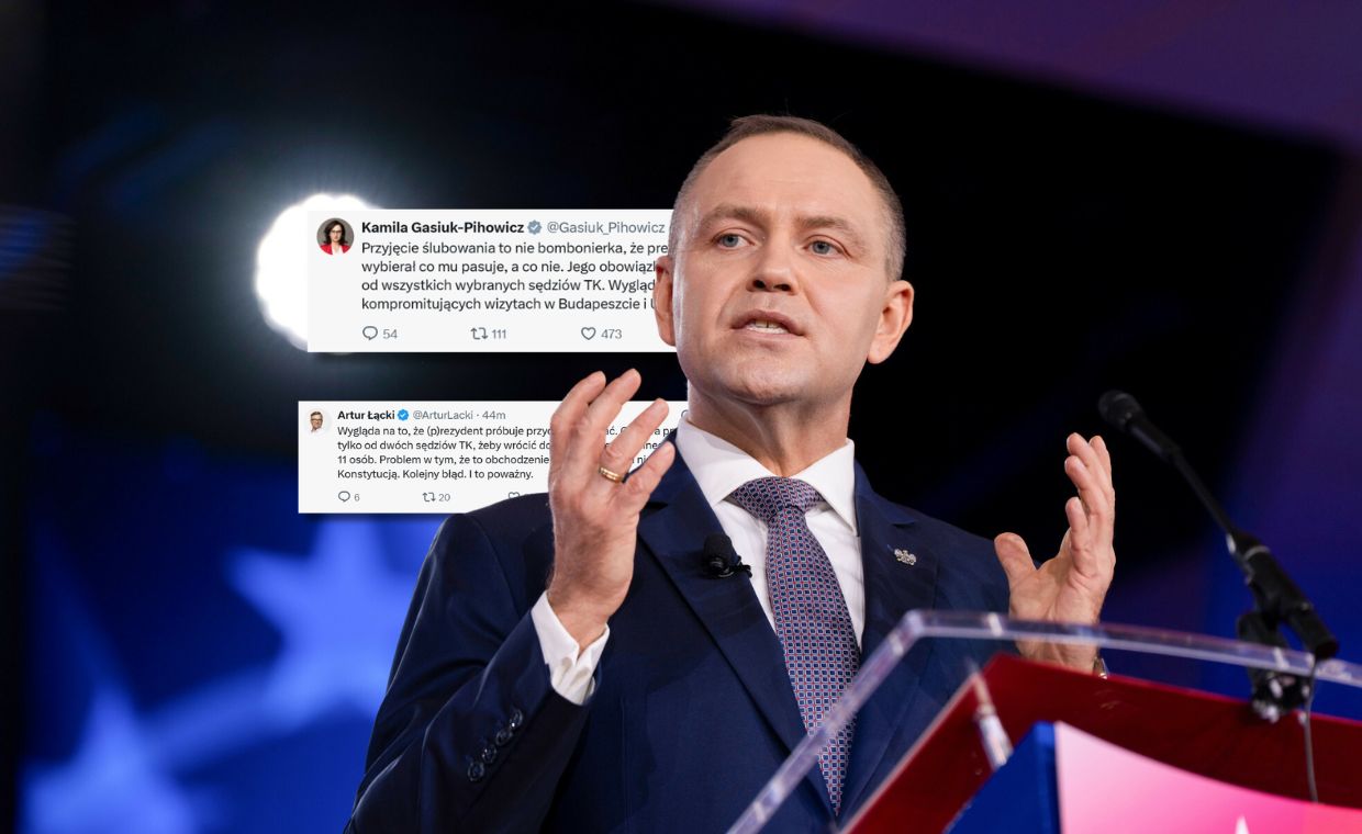 Lawina komentarzy po zaskakującej decyzji Nawrockiego ws. sędziów TK