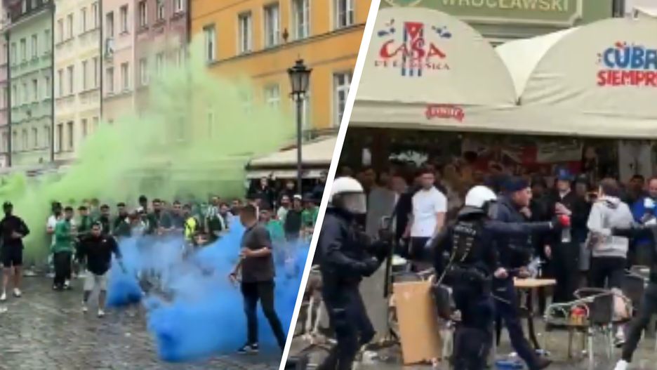 Zamieszki między kibicami we Wrocławiu