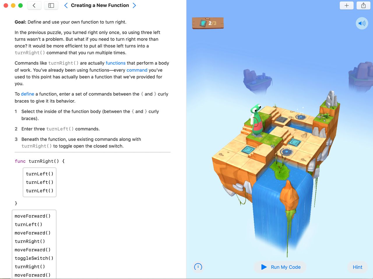 Swift Playgrounds. Można powiedzieć, idea Logo we współczesnym wydaniu.