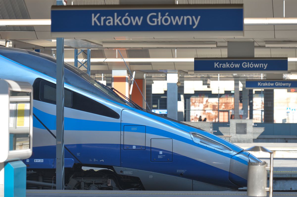 PKP Intercity Pendolino train seen at the main station in Krakow.
On September 15, 2020, in Krakow, Poland. (Photo by Artur Widak/NurPhoto via Getty Images)