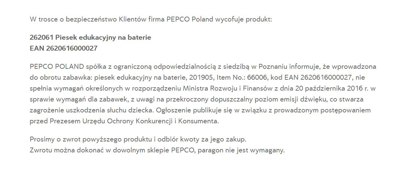 Oświadczenie PEPCO