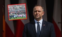 Skandaliczny baner izraelskich kibiców. Jest reakcja Nawrockiego