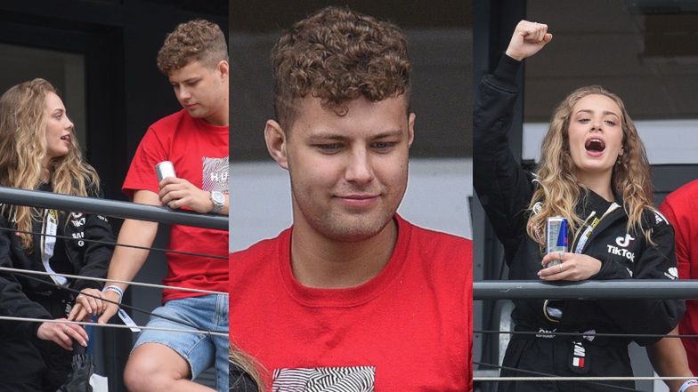 Wiktoria Gąsiewska z bratem szaleje na trybunach