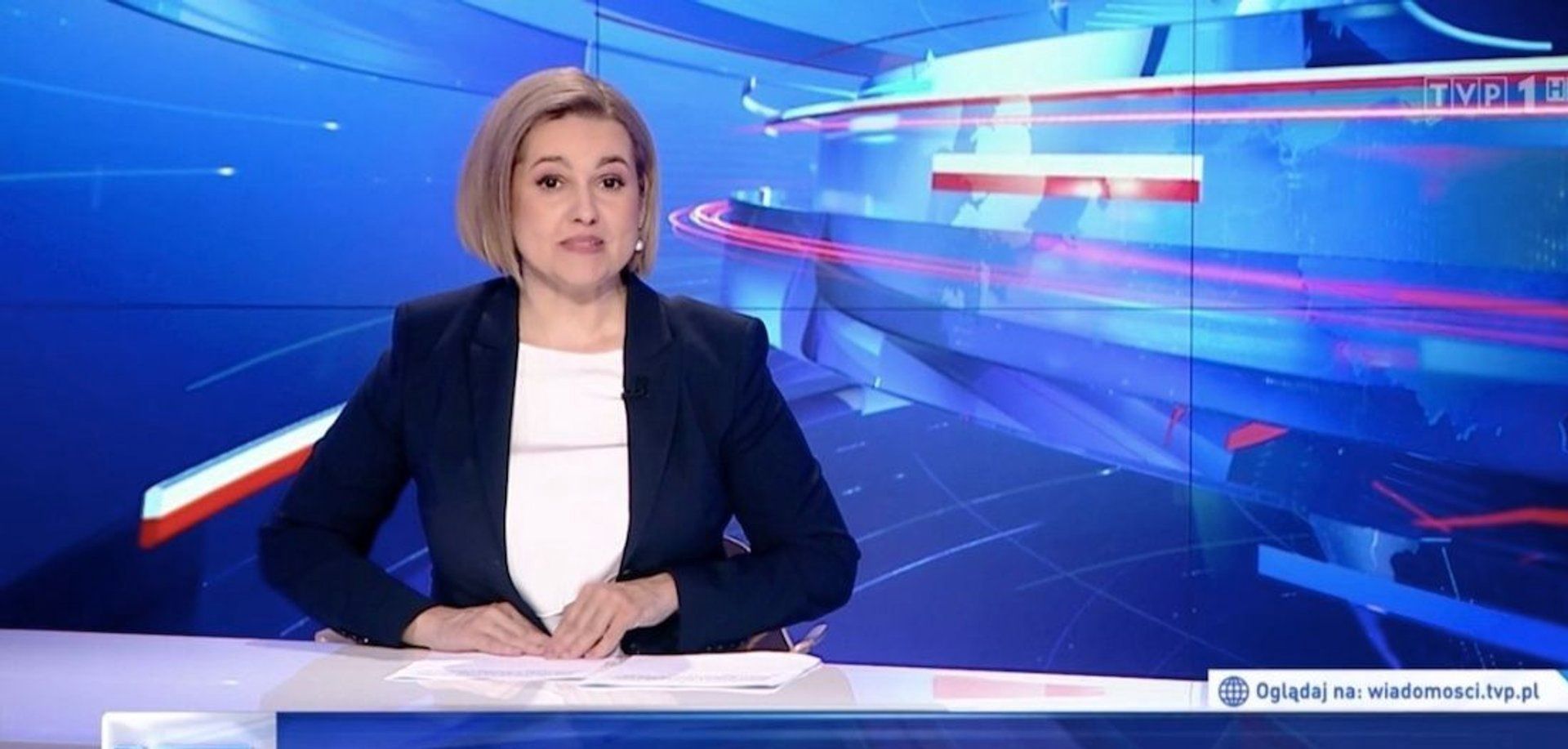 Edyta Lewandowska prowadzi "Wiadomości" TVP