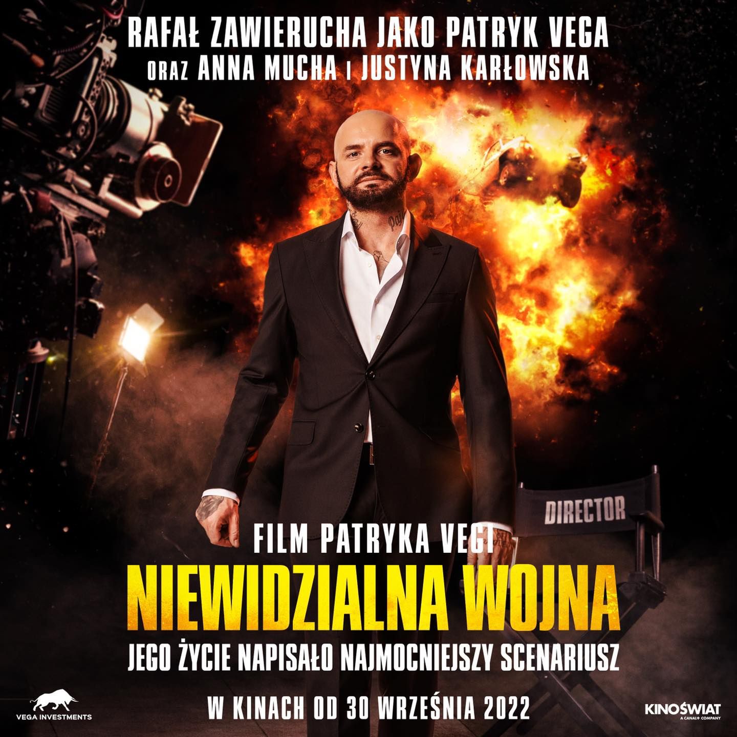 Plakat najnowszego filmu Patryka Vegi, a zarazem jego autobiografii "Niewidzialna wojna"