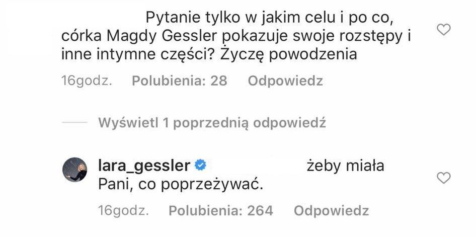 Lara Gessler odpowiada fanom
