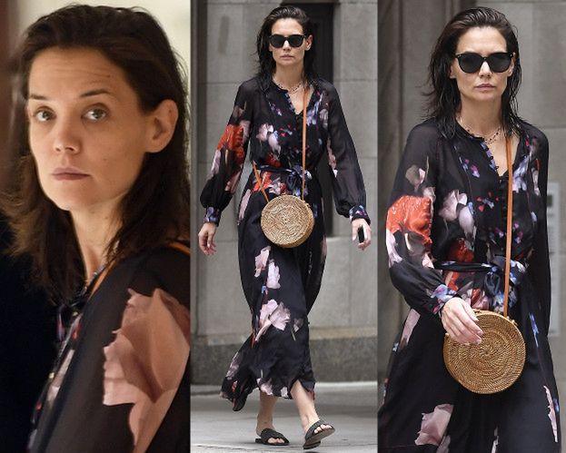 Nieumalowana Katie Holmes wybrała się na zakupy do jubilera