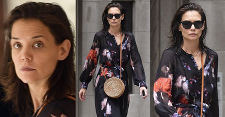 Nieumalowana Katie Holmes wybrała się na zakupy do jubilera