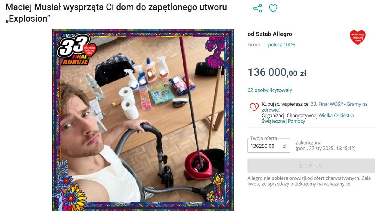 Oferta Macieja Musiała na WOŚP