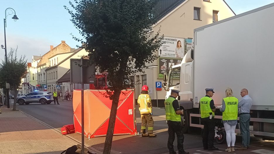 Śledczy badają okoliczności wypadku w centrum Wolsztyna
