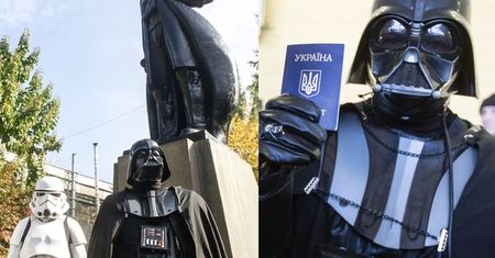 Ukraińcy przerobili pomnik Lenina na... Dartha Vadera!