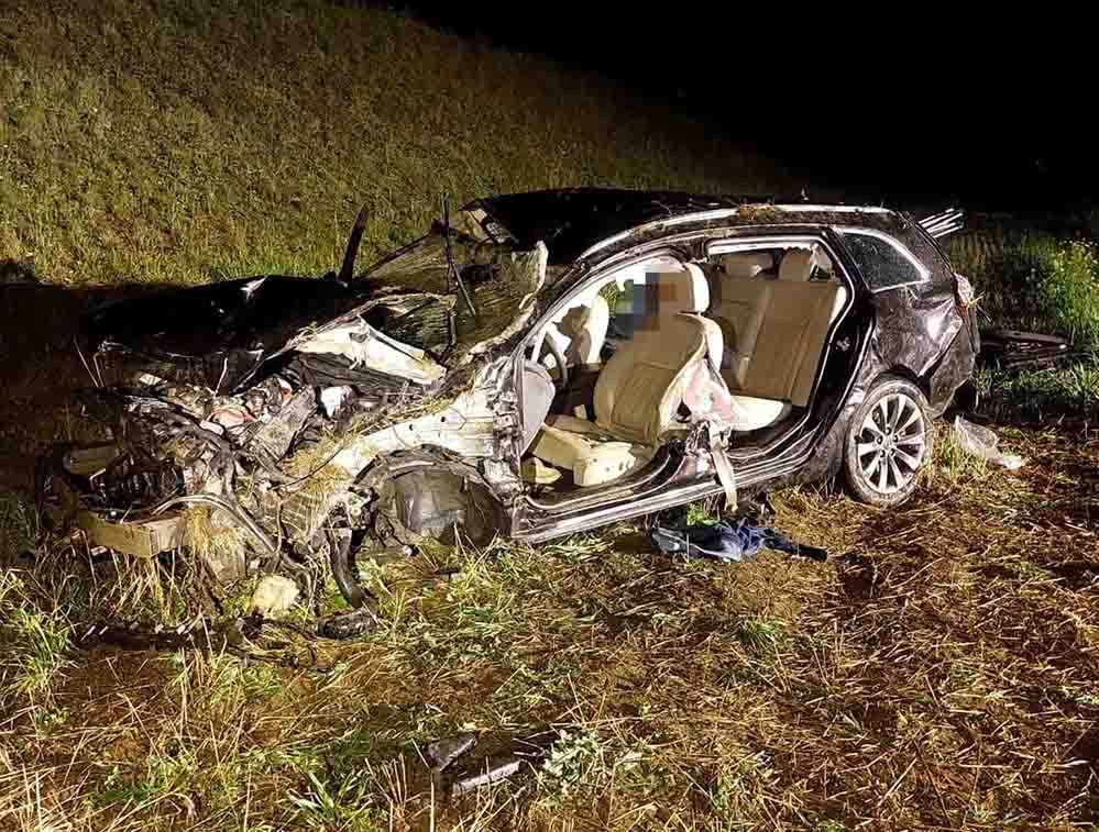 Wypadek na DK31 koło Słubic. Pijany kierowca był wycinany z auta