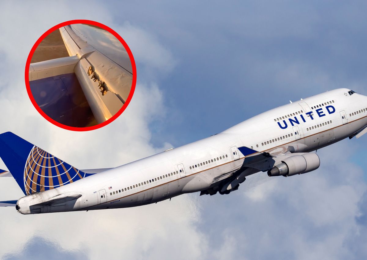 Pasażerowie byli przestraszeni, kiedy zorientowali się, jak wygląda skrzydło samolotu 