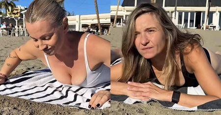 Koroniewska i Szelągowska porównały swoje BIUSTY na plaży. Wszystkiemu przyglądali się ich partnerzy