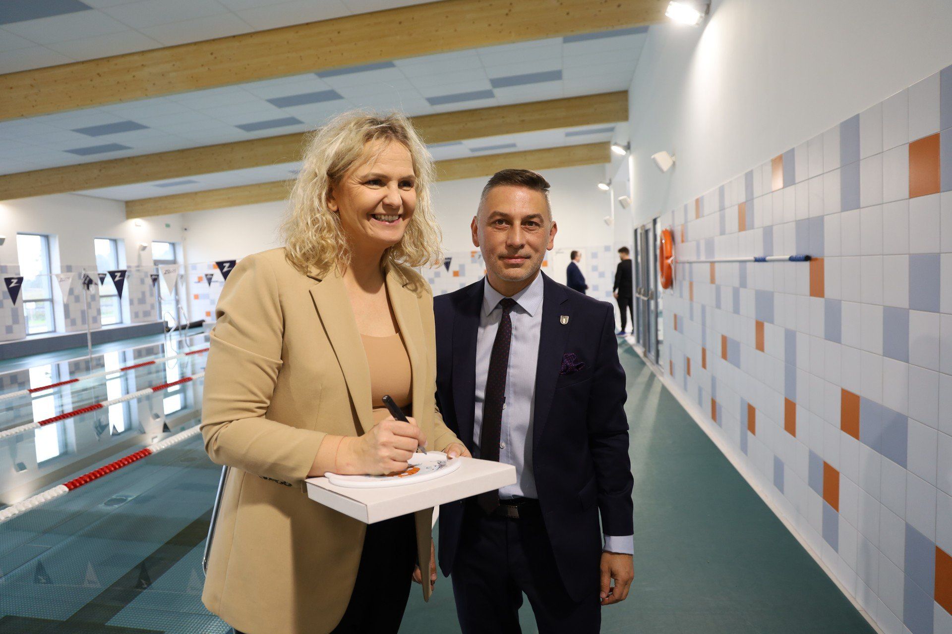 Burmistrz Gerard Tomiak i Otylia Jędrzejczak