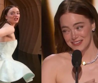 Oscary 2024. Modowa wpadka Emmy Stone. Odebrała nagrodę w uszkodzonej kreacji