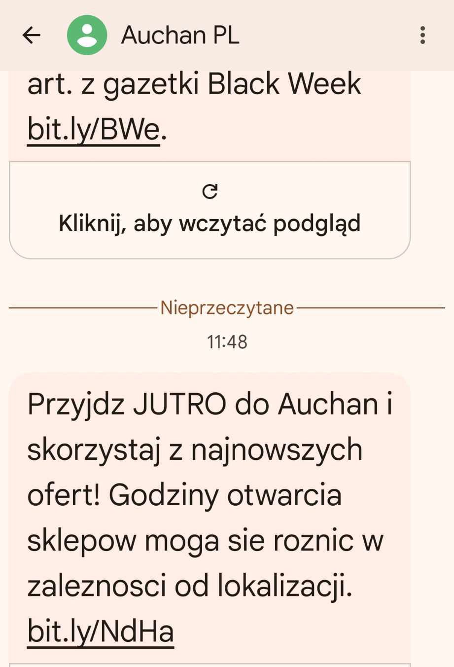 Auchan rozesłał SMS-y
