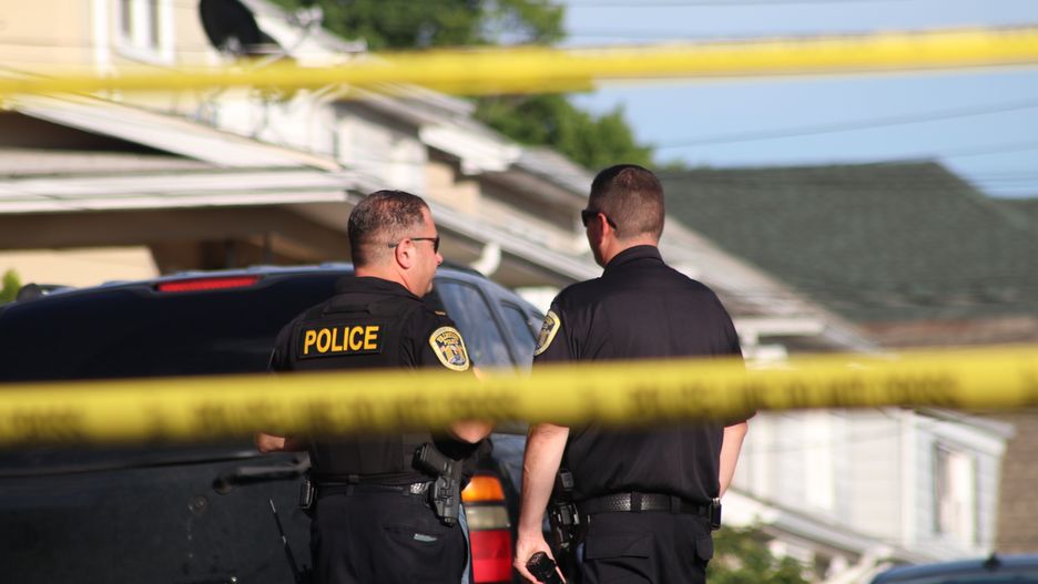 NEW YORK, USA - AUGUST 13: A view from the round of the house of Salman Rushdie attack suspect 24-year-old Hadi Matar, as FBI members and local police forces are being carried out search, in Fairview, New Jersey, United States on August 13, 2022. The suspect, who attacked author Salman Rushdie on stage in New York state, was taken into custody, New York State Police said on Friday. Author Salman Rushdie, 75, whose works have prompted death threats, was attacked on stage in New York state on Friday ahead of a lecture he was about to present. (Photo by Islam Dogru/Anadolu Agency via Getty Images)