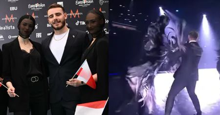 Eurowizja 2022: Tancerki Krystiana Ochmana ZALICZYŁY "WPADKĘ"? Było widać, że zaczepiły wokalistę (ZDJĘCIA)
