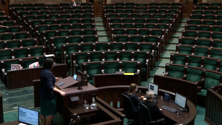Podczas wczorajszego wystąpienia Kai Godek posłowie opozycji opuścili salę obrad na znak protestu 