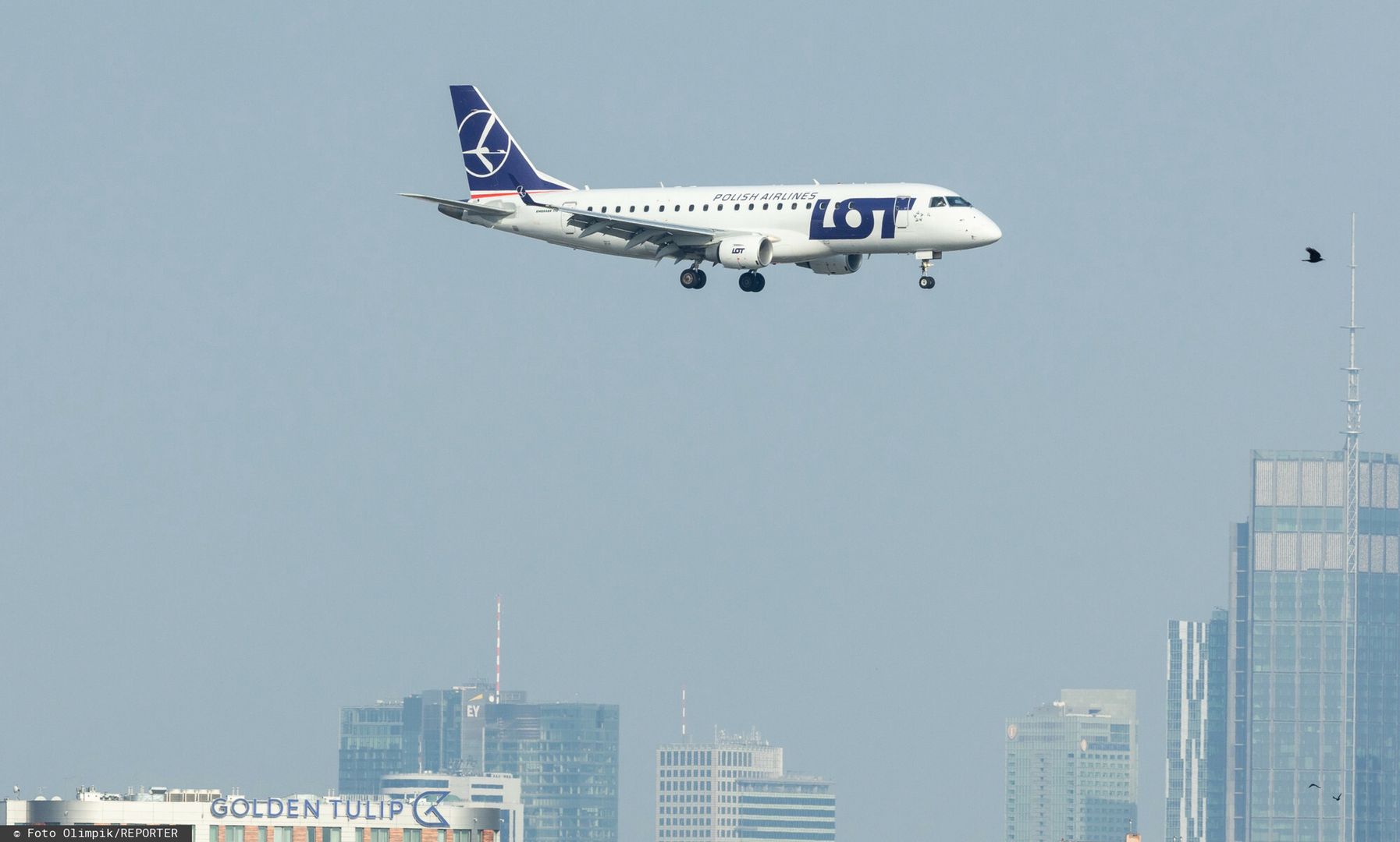 Lądowanie samolotu PLL Lot na lotnisku Chopina