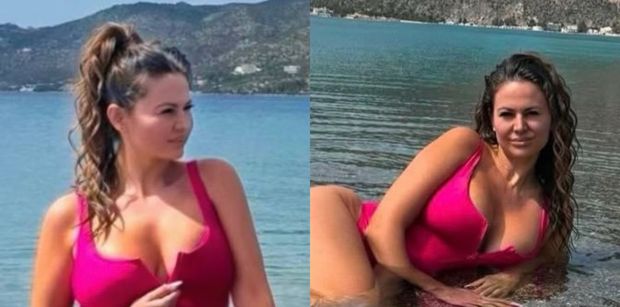 Maja Rutkowski wyłania się z wody w kostiumie kąpielowym. "Jak syrena" (FOTO)