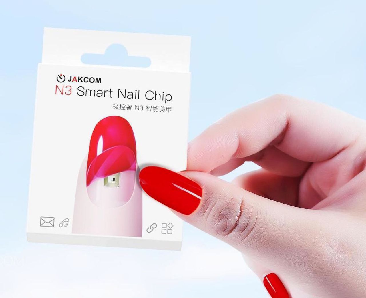 Jakcom N3 Smart Nail Chip. Tag NFC, który można umieścić pod lakierem do paznokci. Ma wiele zastosowań