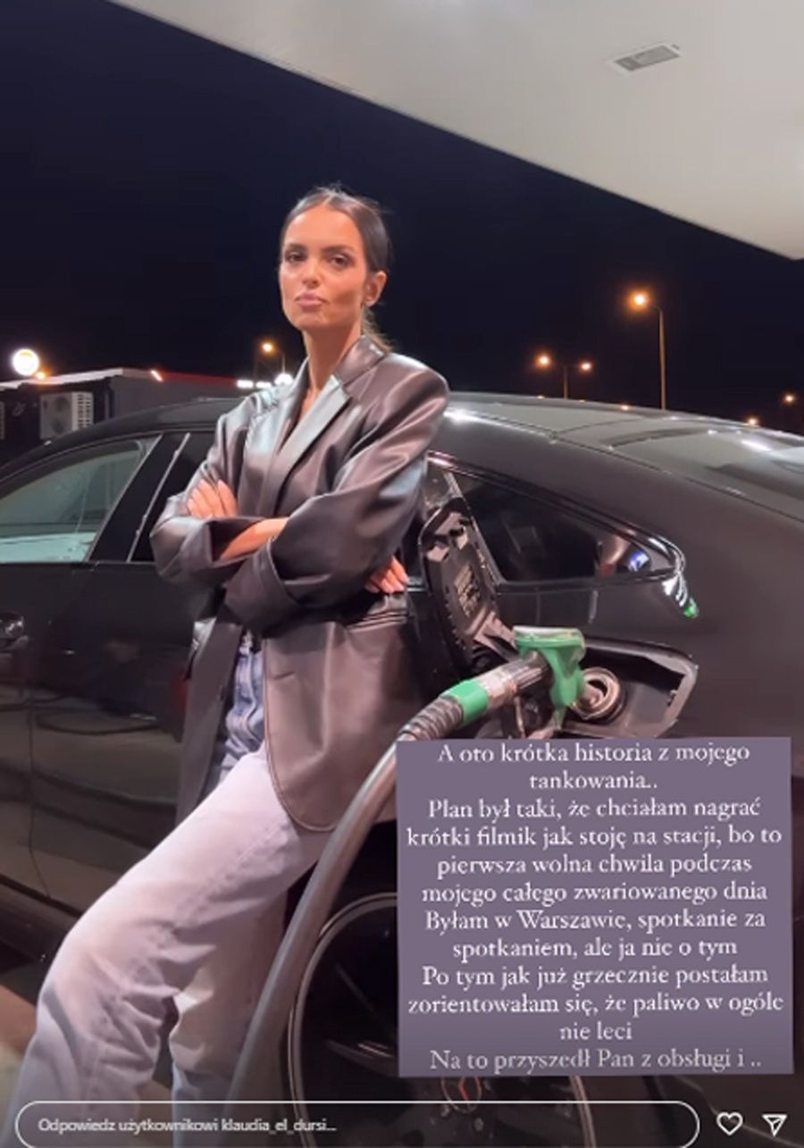 Klaudia El Dursi próbuje zatankować samochód