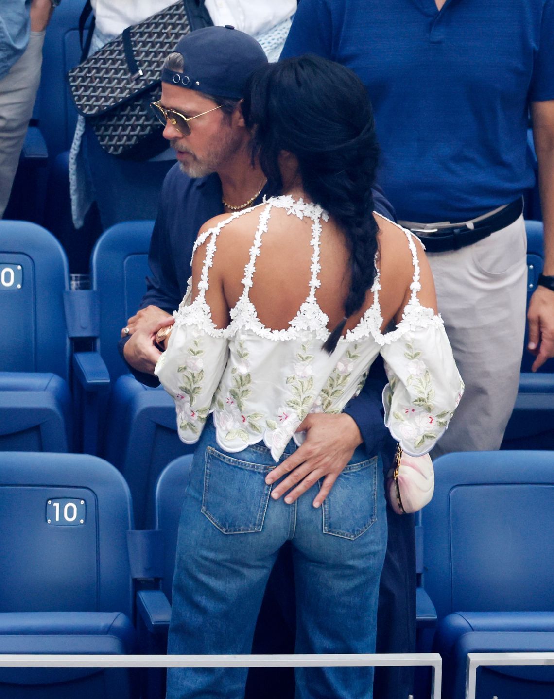 Czułości Brada Pitta i Ines de Ramon na finale US Open