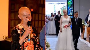 Przeszła 73 nowotwory i straciła oko. Teraz wzięła ślub