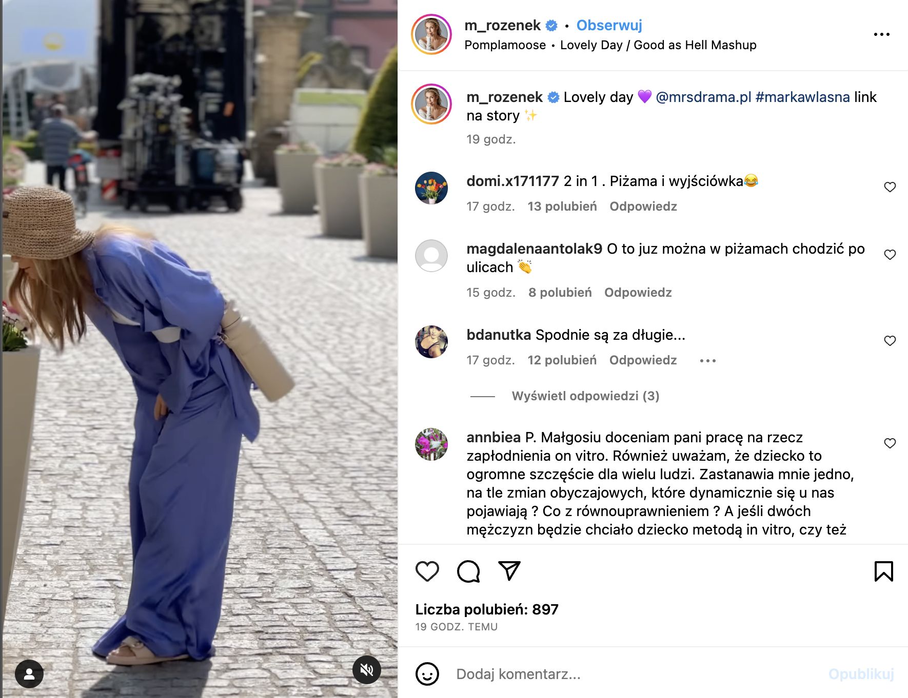Małgorzata Rozenek-Majdan lansuje modę na "piżamki"