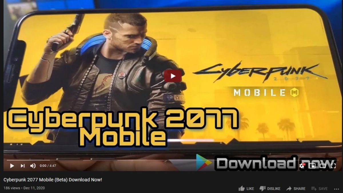 Cyberpunk 2077 Mobile niestety nie istnieje /fot. YouTube