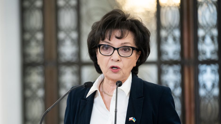 Marshal of the Sejm Elzbieta Witek during the 50th session of the Sejm (lower house of Polish Parliament) in Warsaw, Poland on March 8, 2022 (Photo by Mateusz Wlodarczyk/NurPhoto via Getty Images)